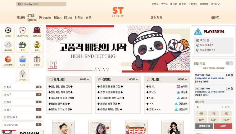 ST TYPE 01 데스크톱 화면